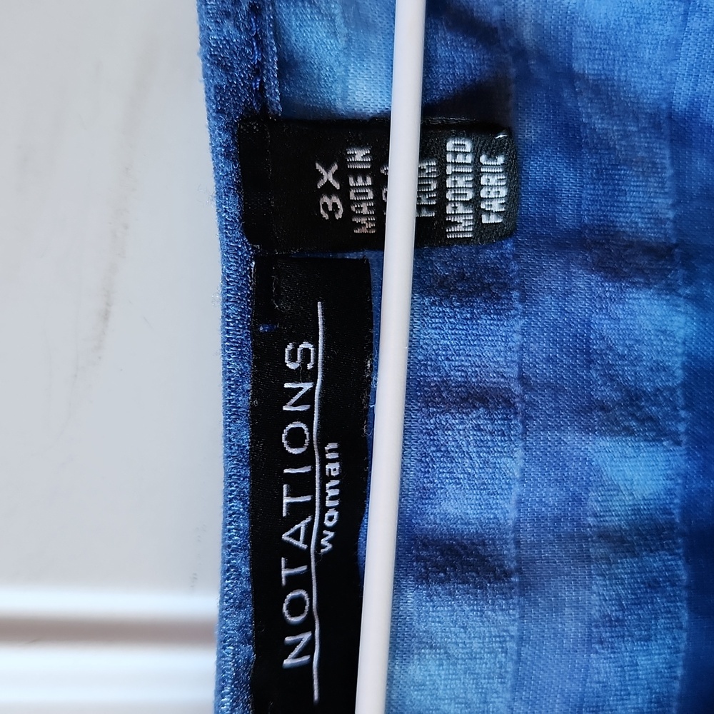 Notations Blue Ruffled Top Size 3X - Picture 2 of 7